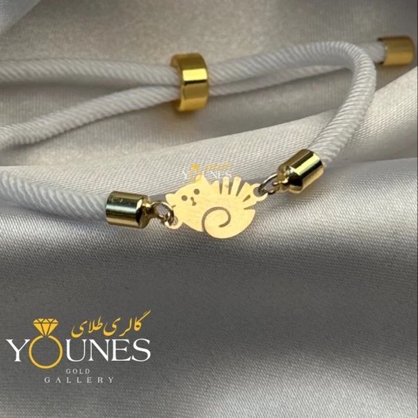 دستبند گربه پیشی طلا لیزری